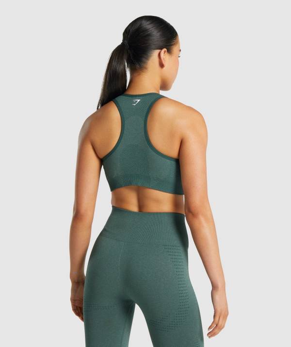 Damske Športové Podprsenky Gymshark Vital Seamless 2.0 Tmavo Zelene | HW9230476